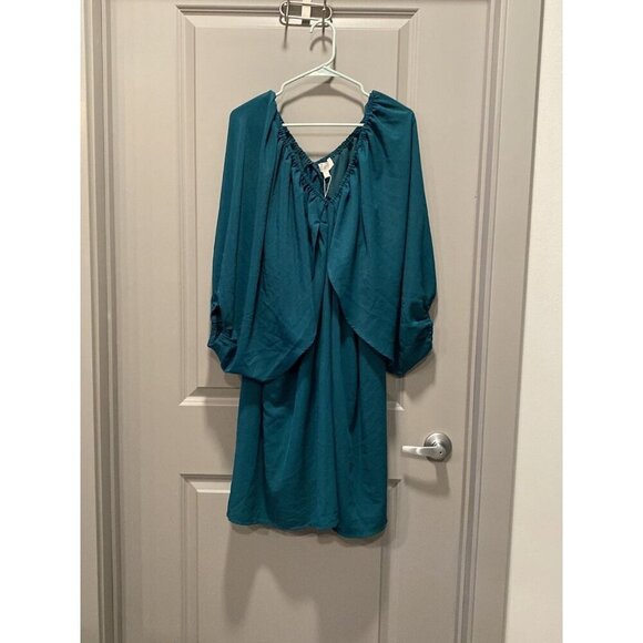 Oddi Hunter Green Flowy Dress 1X NWT - Picture 2 of 8